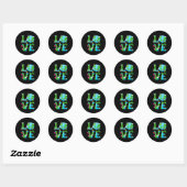 Liefde Aarde Wereld Planeet Dag Milieu Dier Ronde Sticker (Vel)