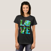 Liefde Aarde Wereld Planeet Dag Milieu Dier T-shirt (Voorkant volledig)