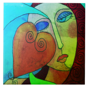Liefde Abstract Digitale Schilderij Tegeltje
