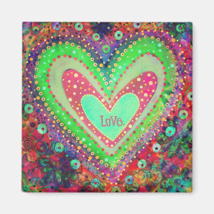 Liefde  Abstract Hart Floral Inspirivity Magneet