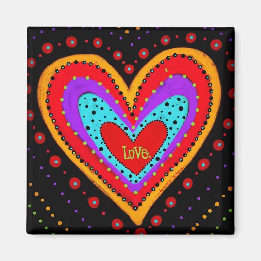 Liefde  Abstract Hart Moderne Inspirivity Magneet (Voorkant)