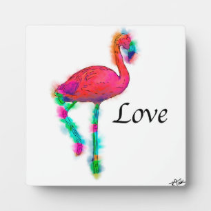Liefde - Abstracte Flamingo Step Fotoplaat