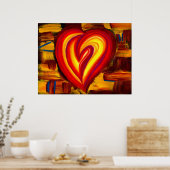 Liefde Abstracte hartolie pasta Poster (Keuken)