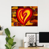 Liefde Abstracte hartolie pasta Poster (Thuiskantoor)