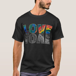 Liefde Abstracte Kunstletters Kleurrijke regenboog T-shirt