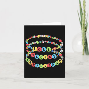 Liefde Accepteer Begrijp Autisme Beaded Bra Kaart