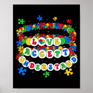 Liefde accepteer begrijp autisme bewustzijn dag pu poster