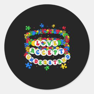 Liefde accepteer begrijp autisme bewustzijn dag pu ronde sticker