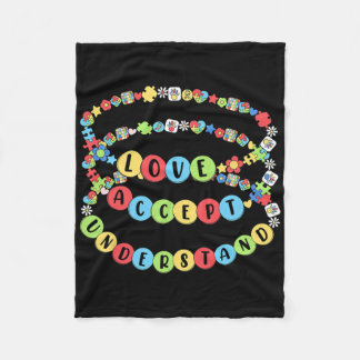 Liefde Accepteer Begrijp Autisme Bewustzijn Kralen Fleece Deken