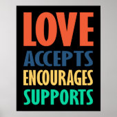 Liefde accepteert veteraan moderne typografie poster (Voorkant)