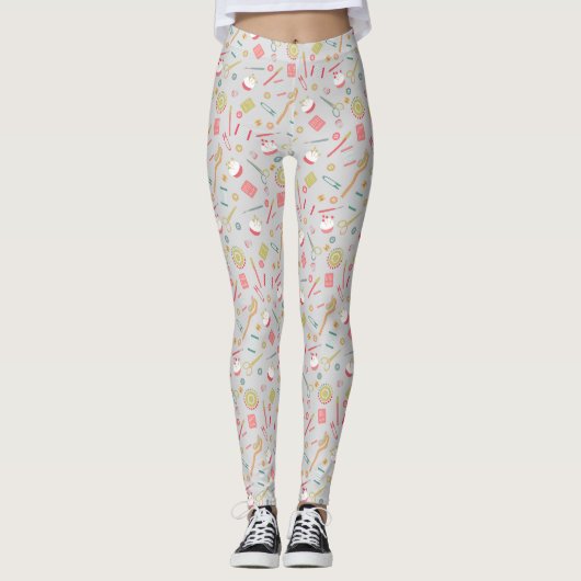 Liefde Accessoires grijs naaien Leggings (Voorkant)