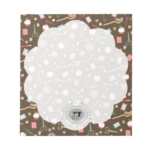 Liefde Accessoires grijs naaien Notitieblok (Voorkant)