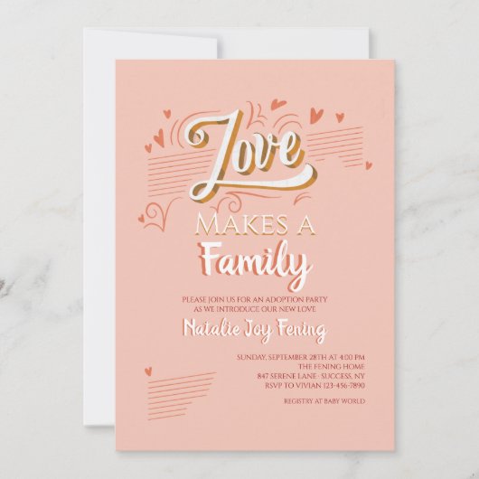 Liefde adoptie aankondiging/Partij Aankondiging (Voorkant)