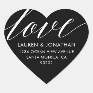 Liefde Adresetiketten, bruiloft stickers, bruiloft Hart Sticker