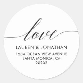 Liefde Adresetiketten, weddenschappen, bruiloft Ronde Sticker