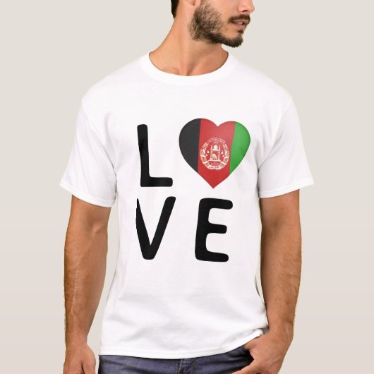 Liefde - Afghaanse vlag T-shirt (Voorkant)