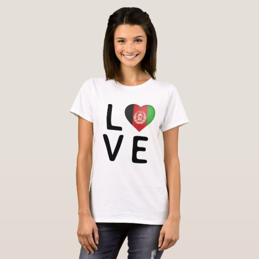 Liefde - Afghaanse vlag T-shirt (Voorkant volledig)