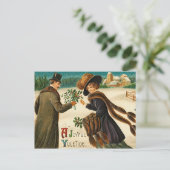 Liefde -Ajoyful yuletide -vintage kerst briefkaart (Staand voorkant)
