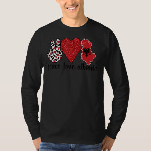 Liefde Albanië Trotse Albanese vlag Albanese worte T-shirt