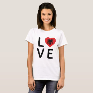 Liefde - Albanië vlag T-shirt