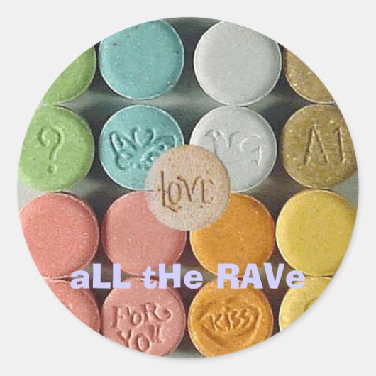 "Liefde" All The RAVe Ronde Sticker (Voorkant)