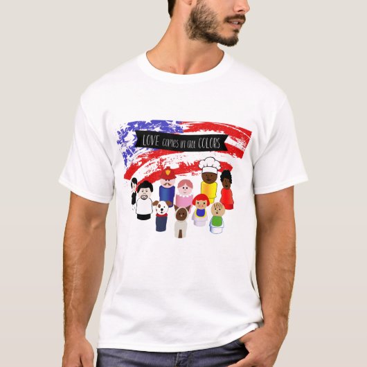 Liefde Alle kleuren T-shirt (Voorkant)