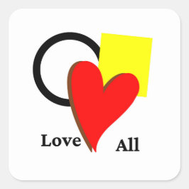 Liefde alle verschillende vormen en kleuren Sticke Vierkante Sticker