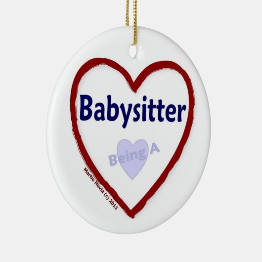 Liefde als Babysitter Keramisch Ornament (Rechts)