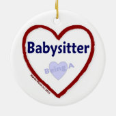 Liefde als Babysitter Keramisch Ornament (Achterkant)