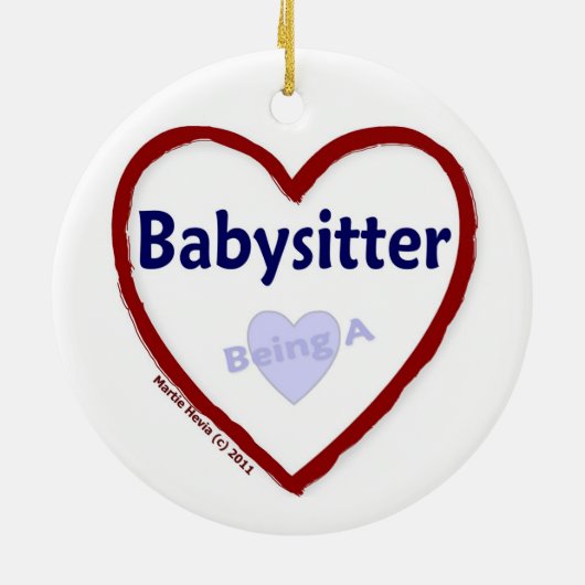 Liefde als Babysitter Keramisch Ornament (Achterkant)