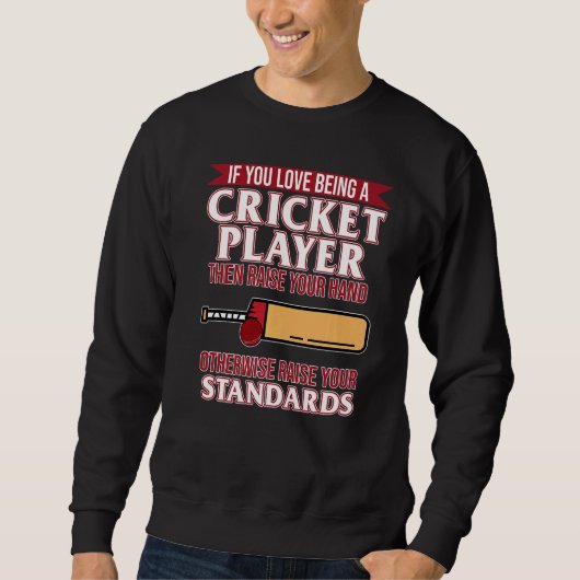 Liefde als cricket Player Sportteam Coach Graph Trui (Voorkant)