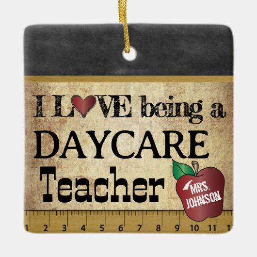 Liefde als dagleraar keramisch ornament (Voorkant)