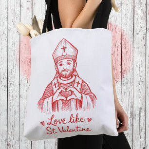 Liefde als de Heilige Valentijn Katholieke Heilige Tote Bag