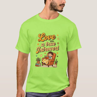 Liefde als een echte introvert ontwerp t-shirt