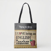 Liefde als Engelse leraar 🍎 | DIY-naam Tote Bag (Voorkant)