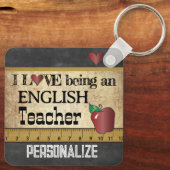 Liefde als Engelse leraar Sleutelhanger (Achterkant)