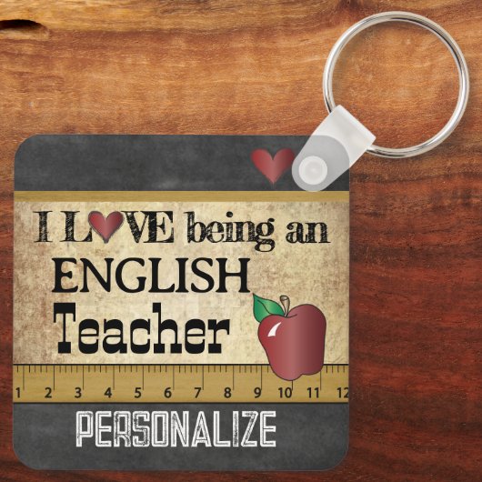 Liefde als Engelse leraar Sleutelhanger (Achterkant)