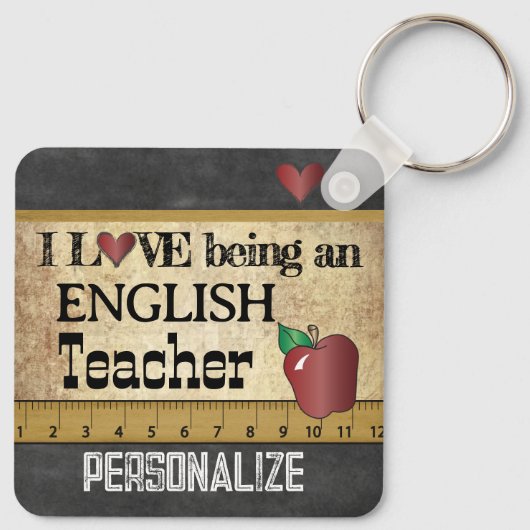 Liefde als Engelse leraar Sleutelhanger (Achterkant)