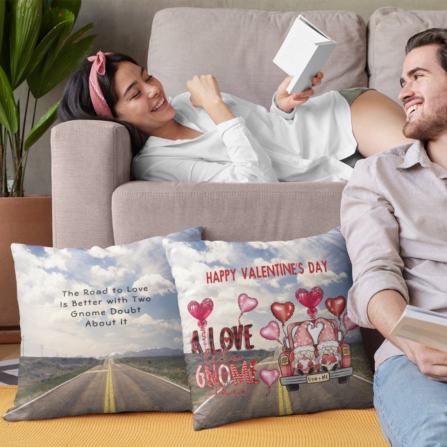 Liefde als Gnome andere gelukkige Valentijnsdag Kussen (Love Like Gnome Other Happy Valentines Day Throw Pillow)