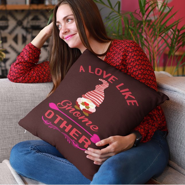 Liefde als Gnome Andere Valentijn Kussen (Love Like Gnome Other Valentine Throw Pillow)
