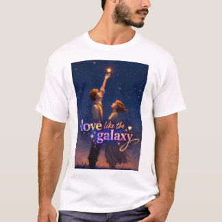 Liefde als het Melkwegstelsel – Romantische sterre T-shirt
