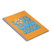 Liefde als Jesus, Blue Retro Daisy Leuk Christelij Notitieboek (Rechterzijde)
