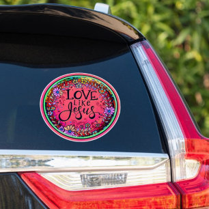 Liefde als Jesus Floral Pink Inspirivity Sticker