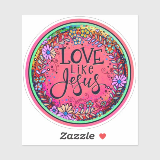 Liefde als Jesus Floral Pink Inspirivity Sticker (Vel)