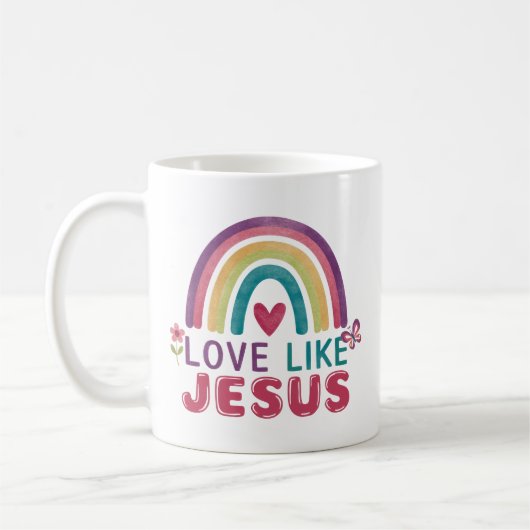 Liefde als Jesus, Geloofsgeïnspireerde koffie Mok (Links)