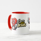 Liefde als JESUS - Hart - Christelijk Mok (Voorkant links)