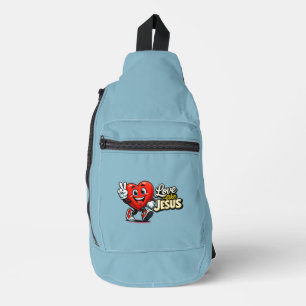 Liefde als JESUS - Hart - Christelijk Sling Bag
