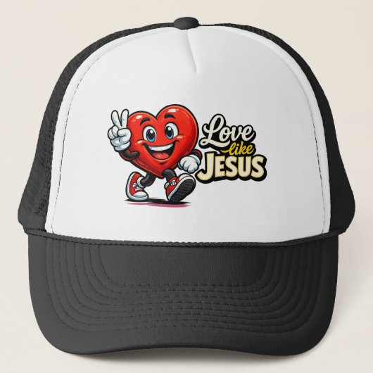 Liefde als JESUS - Hart - Christelijk Trucker Pet (Voorkant)