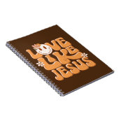 Liefde als Jesus, Oranje retro blij gezicht Christ Notitieboek (Rechterzijde)