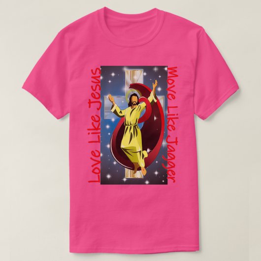 Liefde als Jezus Beweging als Jagger T-shirt (Design voorkant)
